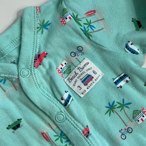 Carters • Teal Baby Sleeper Pajamas Beachy Pattern Footless Sleep & Play - Picture 2 of 3